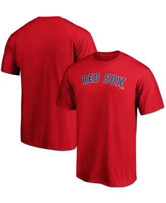 Men's Red Boston Sox Official Wordmark Logo T-shirt