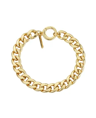 Gold Flash Plated Chain Bracelet, 7" Length