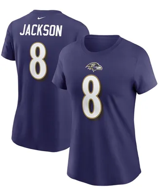 Women's Lamar Jackson Purple Baltimore Ravens Name Number T-shirt
