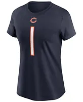 Women's Justin Fields Navy Chicago Bears 2021 Nfl Draft First Round Pick Player Name Number T-shirt