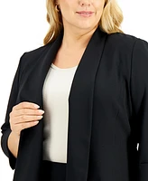 Kasper Plus Open-Front Soft Blazer