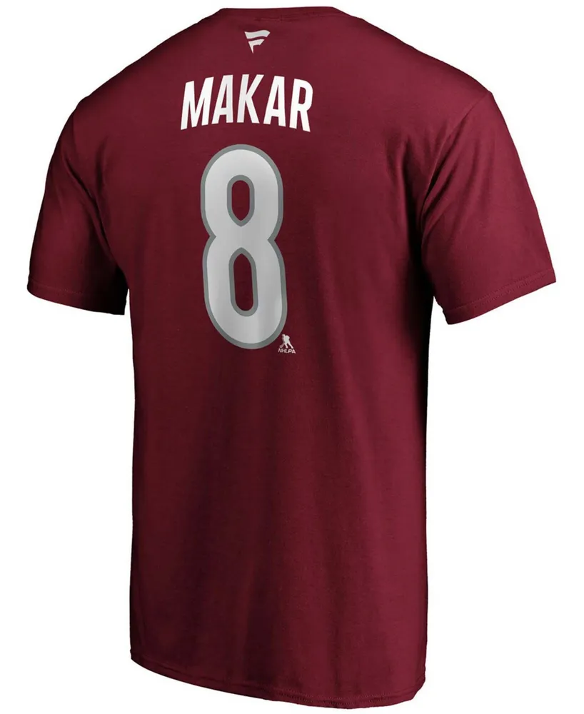 Men's Cale Makar Burgundy Colorado Avalanche Authentic Stack Player Name and Number T-shirt