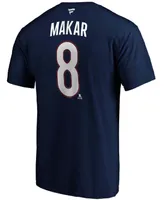 Men's Cale Makar Navy Colorado Avalanche Authentic Stack Name and Number Team T-shirt