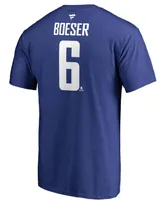 Men's Brock Boeser Blue Vancouver Canucks Team Authentic Stack Name and Number T-shirt