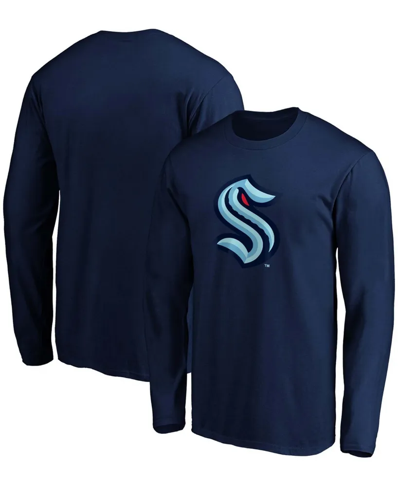 Men's Navy Seattle Kraken Primary Logo Big and Tall Long Sleeve T-shirt