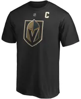 Men's Mark Stone Black Vegas Golden Knights Authentic Stack Player Name and Number Captain Patch T-shirt