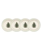 Christmas Tree Polka Dot Dessert Plates, Set of 4