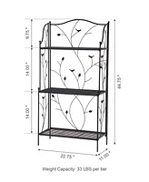 Glitzhome Rectangular 3-Tiered Shelf Plant Stand