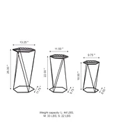 Glitzhome Modern Hexagon Plant Stand, Set of 3