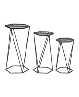 Glitzhome Modern Hexagon Plant Stand, Set of 3