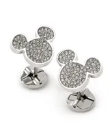 Disney Men's Pave Crystal Cufflinks - Silver