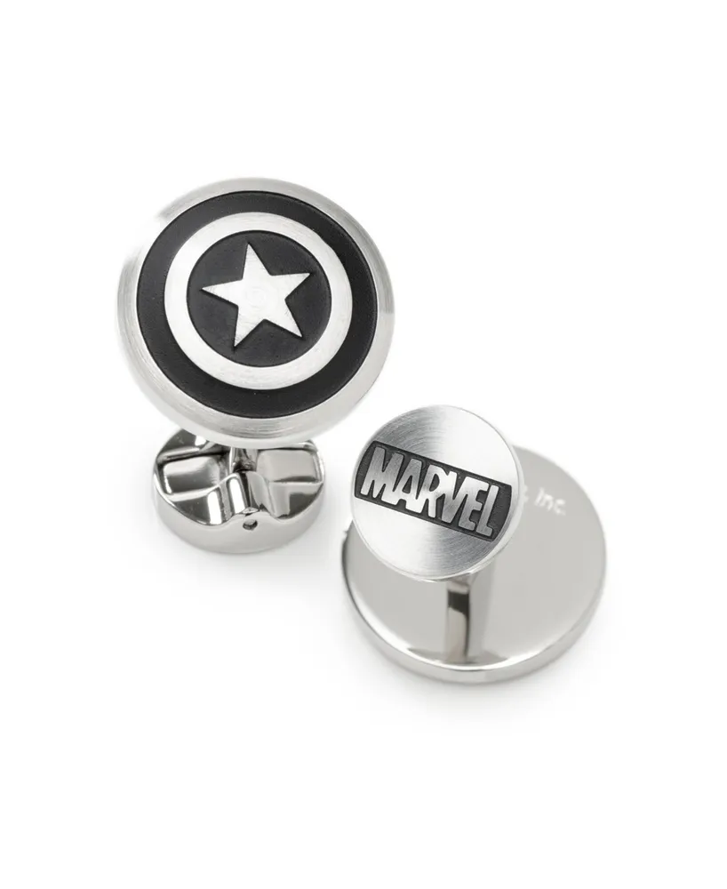 Marvel Men's Captain America Shield Cufflinks - Silver