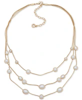 Anne Klein Stone Embellished Layered Necklace, 15-1/4" + 3" extender