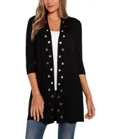 Belldini Grommet-Trim Cardigan