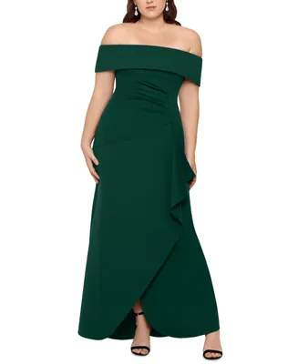Xscape Plus Size Off-The-Shoulder Gown