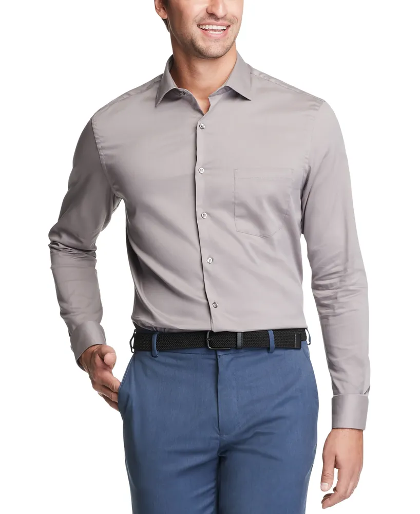 Van Heusen Men's Big & Tall Classic/Regular-Fit Stain Shield Performance Stretch Textured Dress Shirt