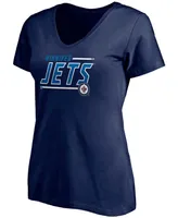 Women's Navy Winnipeg Jets Mascot In Bounds V-Neck T-shirt