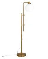 Antho Height Adjustable Floor Lamp with Glass Shade