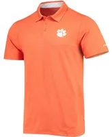 Men's Orange Clemson Tigers Tech Trail Space Dye Omni-Shade Polo