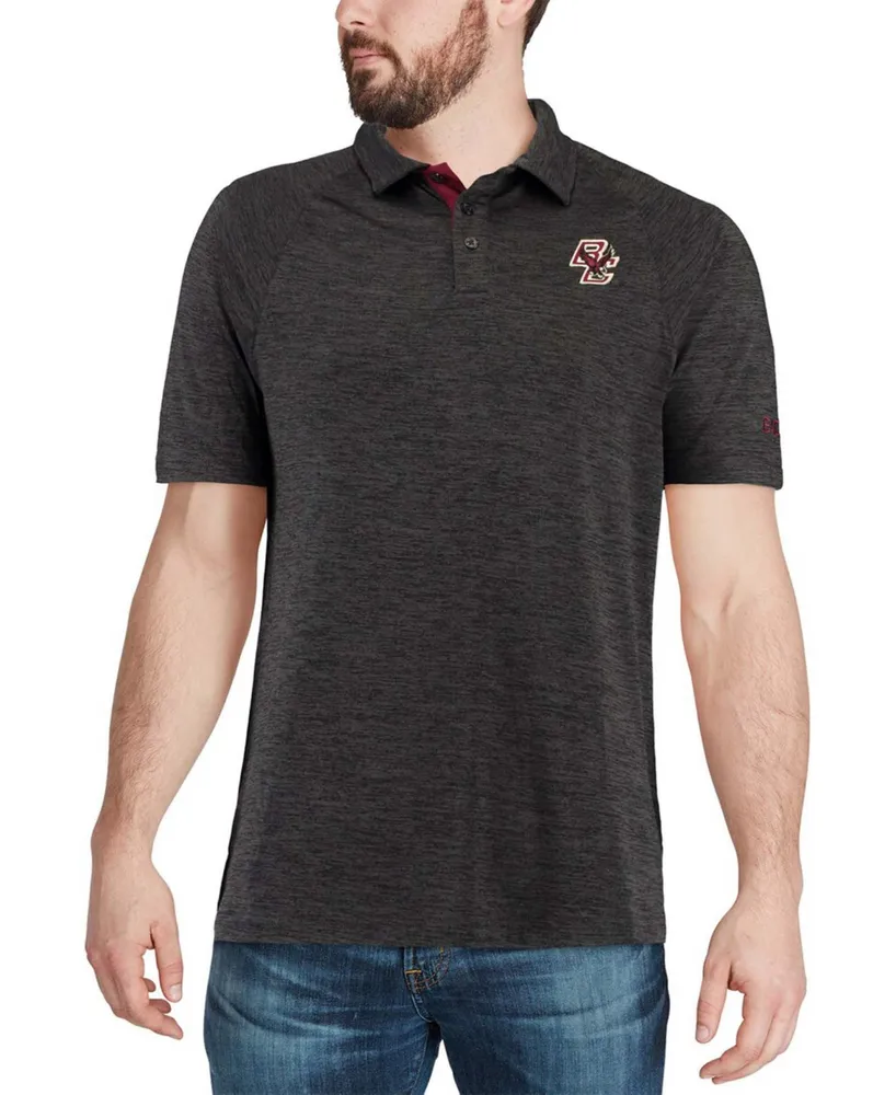 Men's Heathered Black Boston College Eagles Down Swing Polo