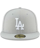 Men's Gray Los Angeles Dodgers Fashion Color Basic 59FIFTY Fitted Hat