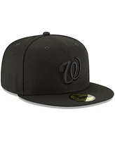 Men's Black Washington Nationals Primary Logo Basic 59FIFTY Fitted Hat