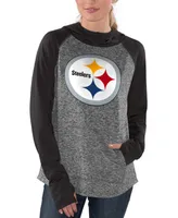 Women's Heathered Gray-Black Pittsburgh Steelers Championship Ring Pullover Hoodie - Heather Gray