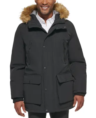 Club Room Men's Parka with a Faux Fur-Hood Jacket, Created for Macy's