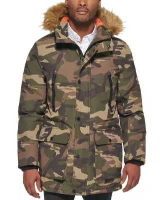 Club Room Men's Parka with a Faux Fur-Hood Jacket, Created for Macy's