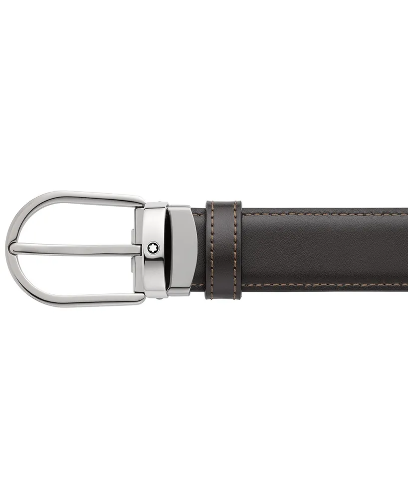 Montblanc Men's Horseshoe Reversible Leather Belt