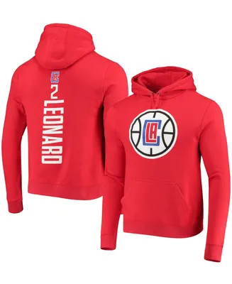 Men's Kawhi Leonard Red La Clippers Team Playmaker Name and Number Pullover Hoodie
