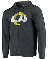 Men's Charcoal Los Angeles Rams Primary Logo Full-Zip Hoodie