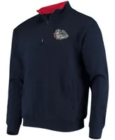 Men's Big and Tall Navy Gonzaga Bulldogs Tortugas Logo Quarter-Zip Jacket