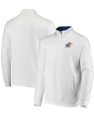 Men's Big and Tall White Kansas Jayhawks Tortugas Logo Quarter-Zip Jacket