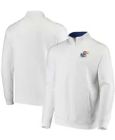 Men's Big and Tall White Kansas Jayhawks Tortugas Logo Quarter-Zip Jacket