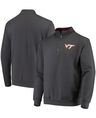 Men's Big and Tall Charcoal Virginia Tech Hokies Tortugas Logo Quarter-Zip Jacket