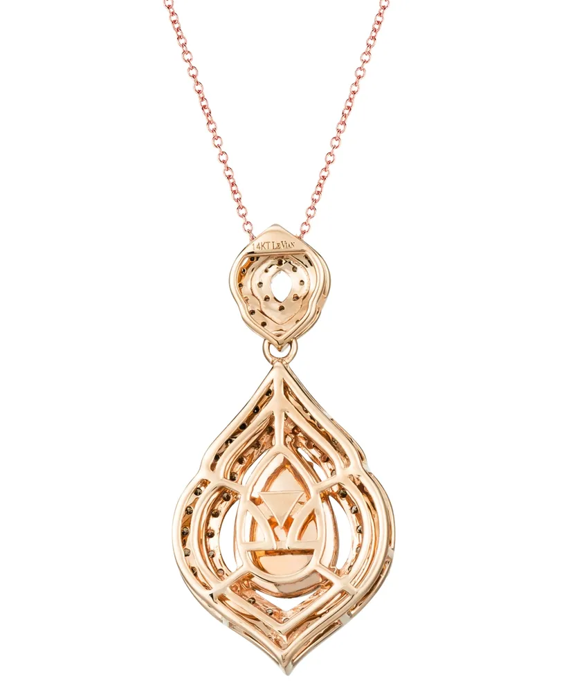 Le Vian Neopolitan Opal (1-1/2 ct. t.w.) & Diamond (1 ct. t.w.) Pendant Necklace in 14k Rose Gold