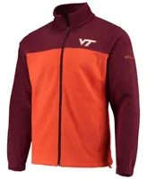 Men's Maroon, Orange Virginia Tech Hokies Flanker Iii Fleece Team Full-Zip Jacket