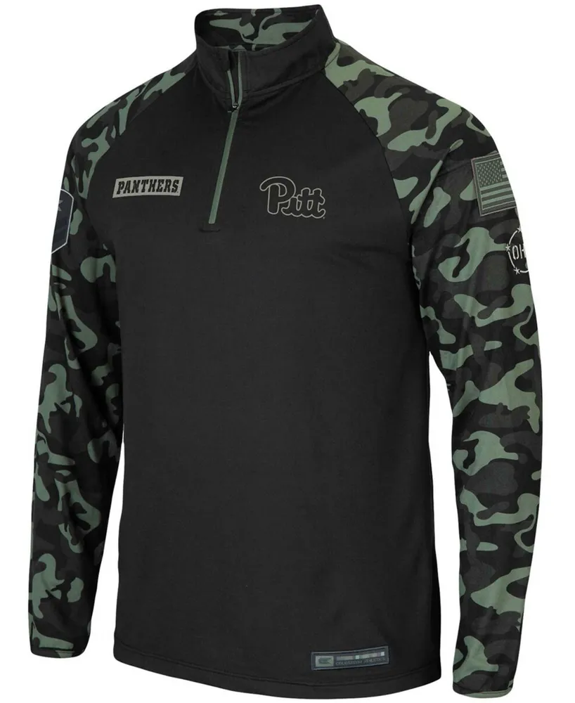 Men's Black Pitt Panthers Oht Military-Inspired Appreciation Take Flight Raglan Quarter-Zip Jacket