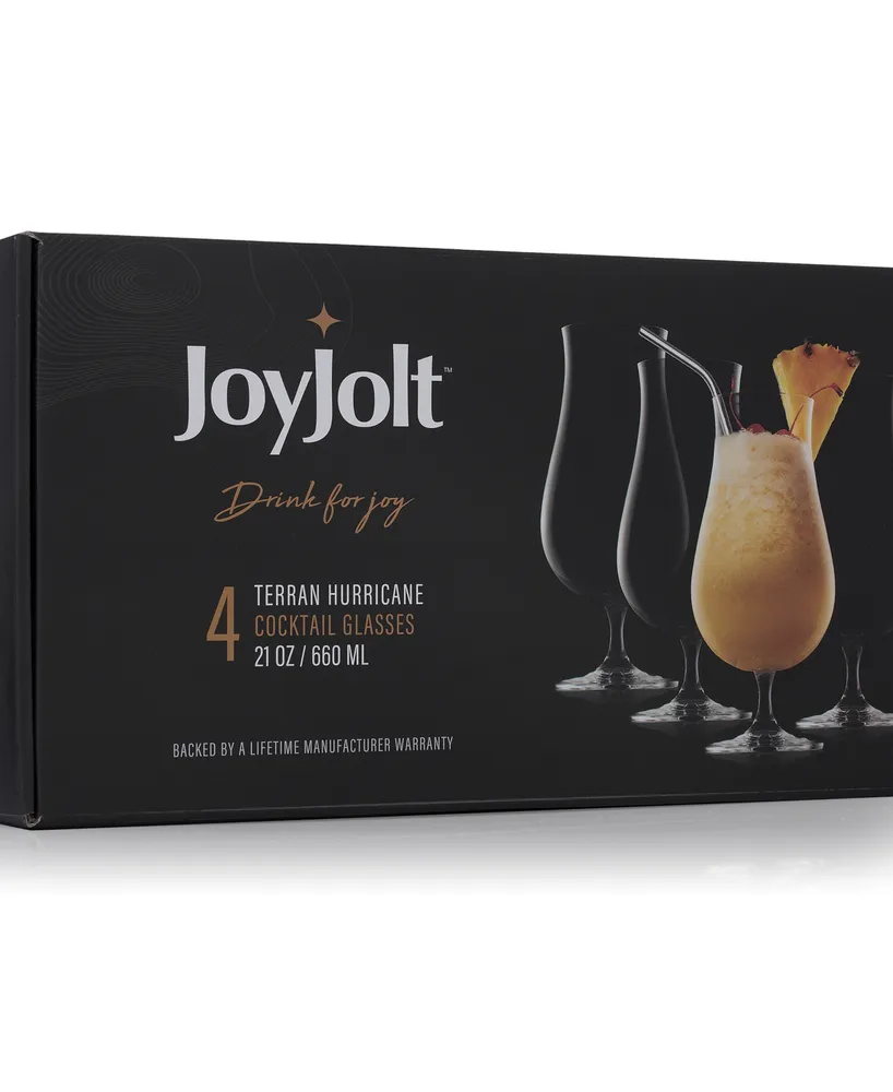 JoyJolt Terran Hurricane Cocktail Glasses, Set of 8
