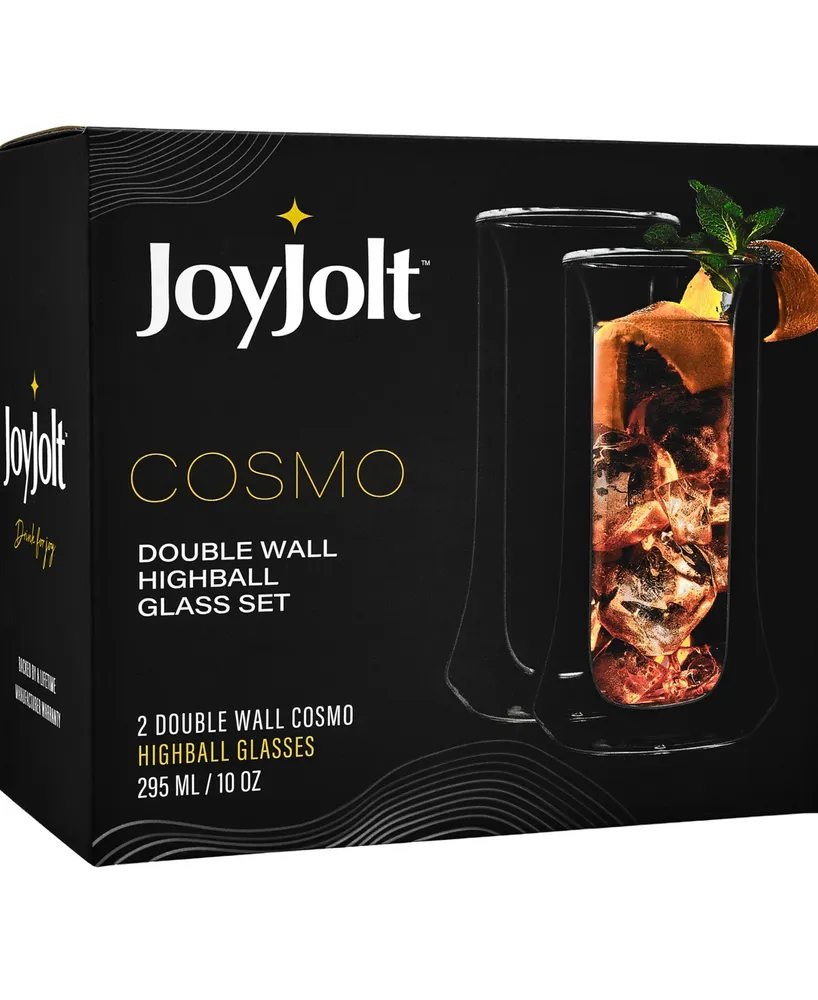 JoyJolt Cosmos Double Wall Highball Glasses, Set of 4
