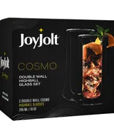 JoyJolt Cosmos Double Wall Highball Glasses, Set of 4