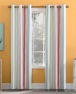 Sun Zero Pippa Stripes Blackout Grommet Curtain Panel, 84" x 40"