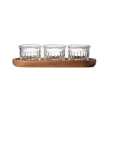 La Rochere Delice Glass Jars and Wood Serving Tray 4 Piece Set