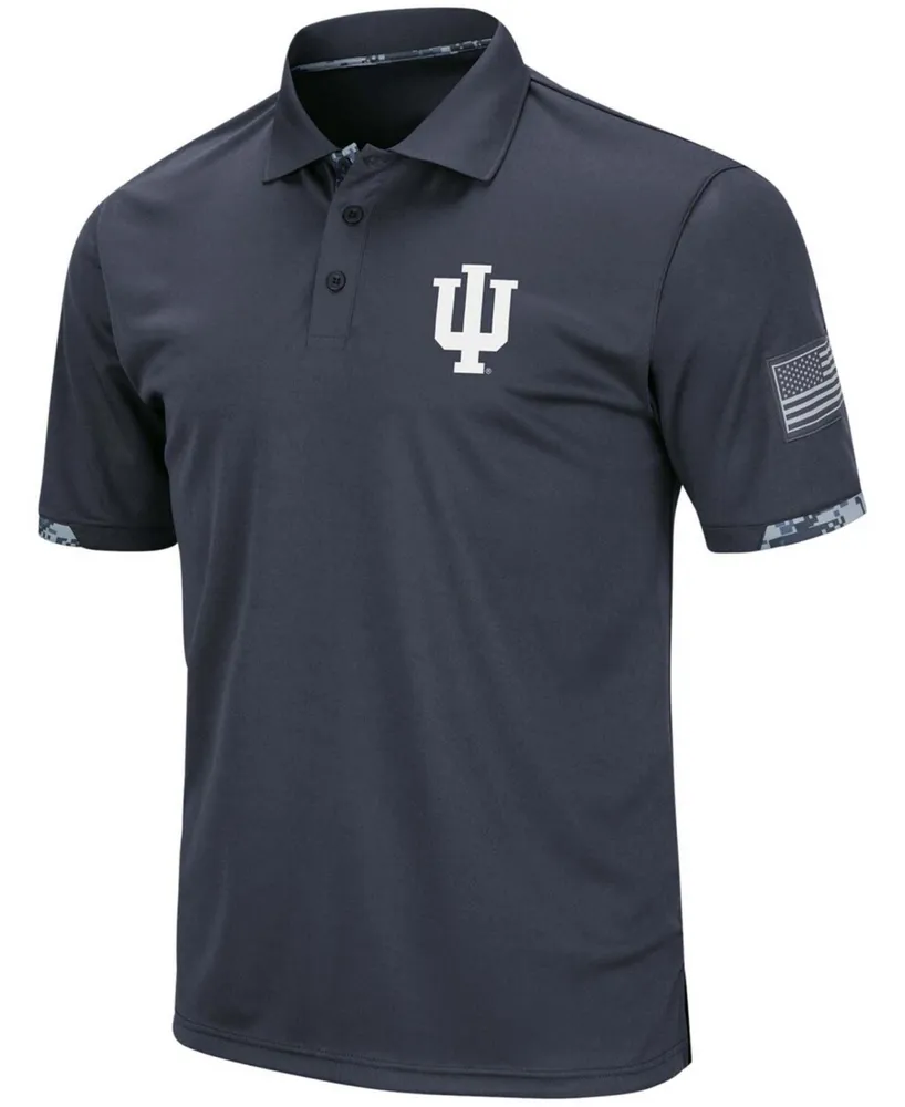 Men's Charcoal Indiana Hoosiers Oht Military-Inspired Appreciation Digital Camo Polo Shirt