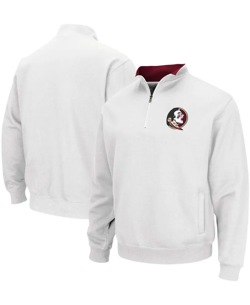 Men's White Florida State Seminoles Tortugas Logo Quarter-Zip Pullover Jacket