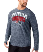 Men's Navy New England Patriots Camo Performance Long Sleeve T-shirt