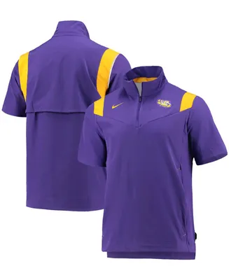 Men's Purple Lsu Tigers 2021 Coaches Short Sleeve Quarter-Zip Jacket