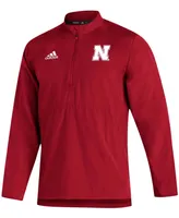 Men's Scarlet Nebraska Huskers 2021 Sideline Aeroready Quarter-Zip Jacket