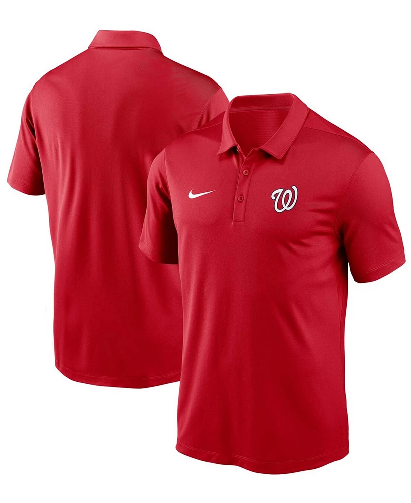 Men's Red Washington Nationals Team Logo Franchise Performance Polo Shirt